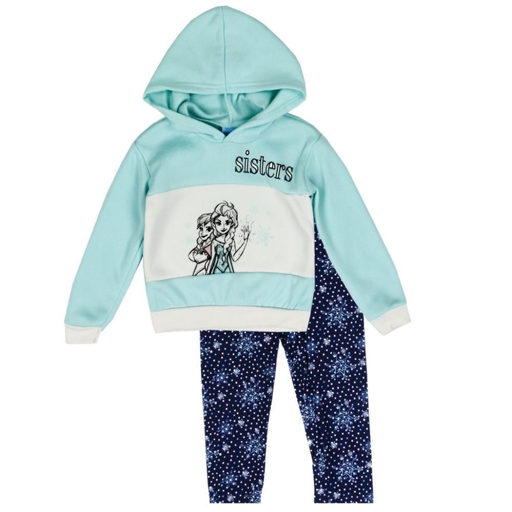 Disney Frozen Hoodie Set Leggings Hoodie Mint Green 2 Pc Toddler Size 2T or 3T